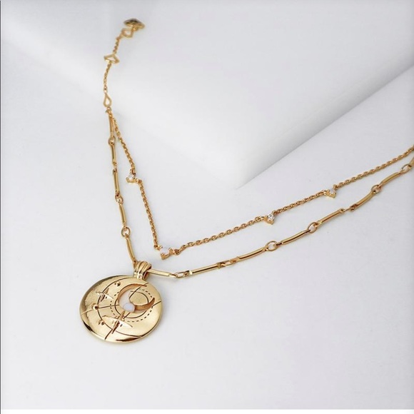 wanderlust+co Jewelry - October birthstone gold necklace